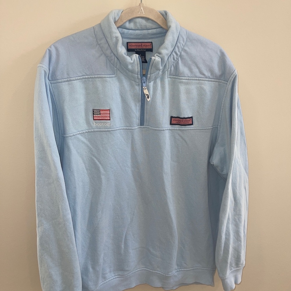 Vineyard Vines Blue Shepshirt with US Flag